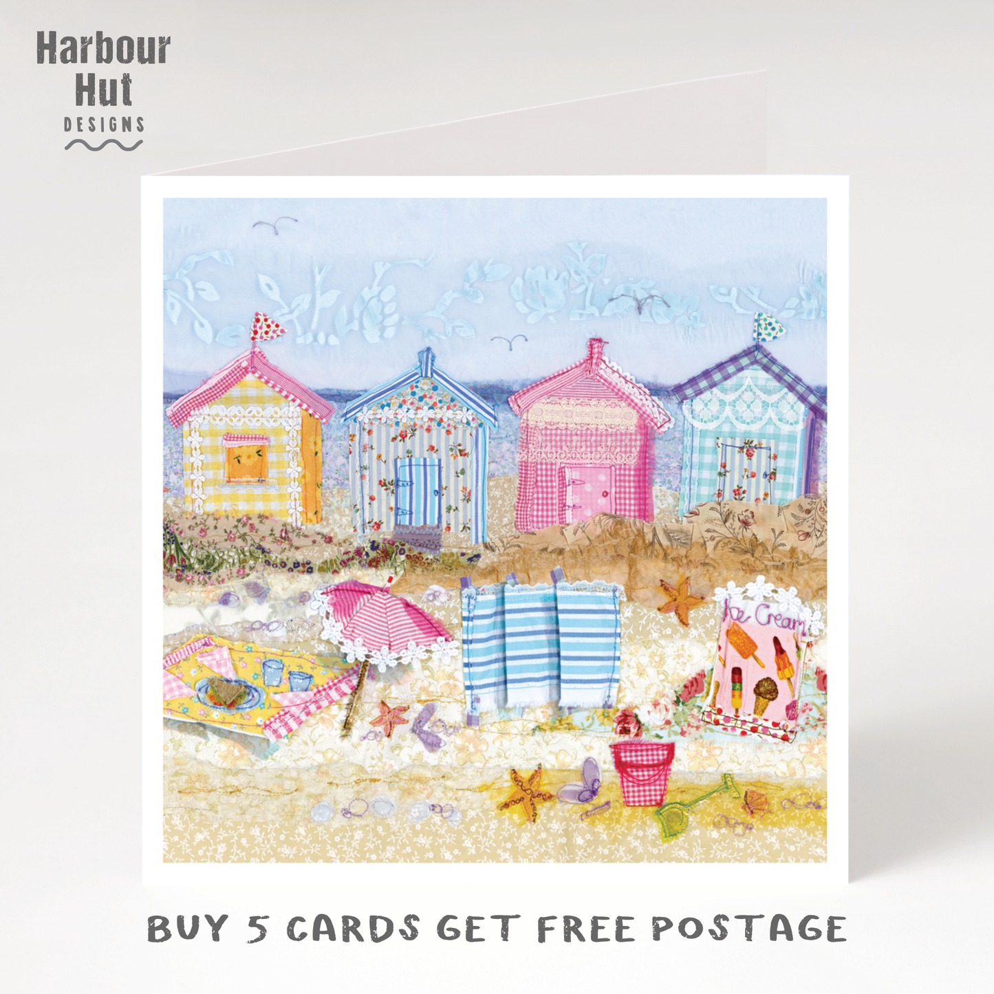 'Beach Hut' Greetings Card