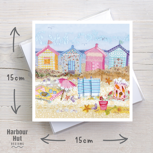 Beach Hut Greetings Card