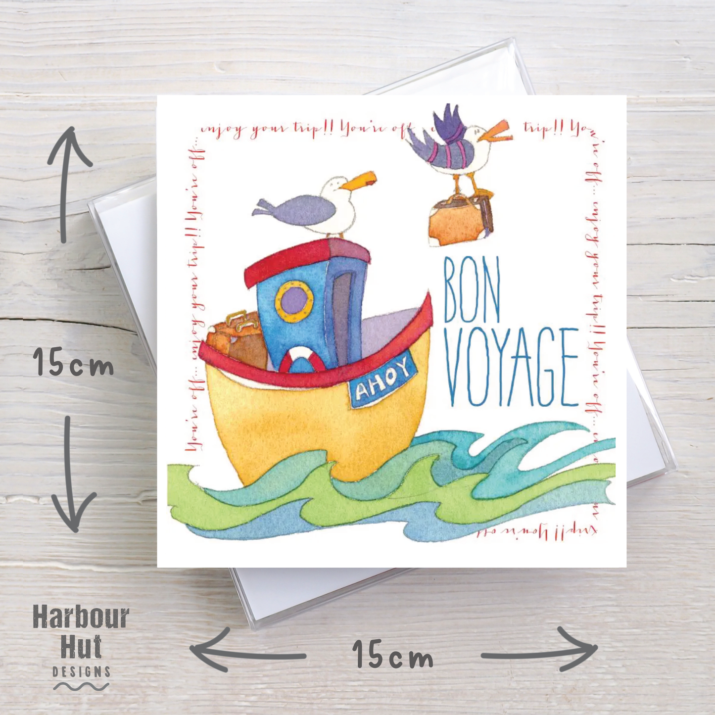 'Bon Voyage Seagull' Greetings Card