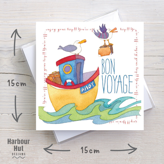 Bon Voyage Seagull Greetings Card