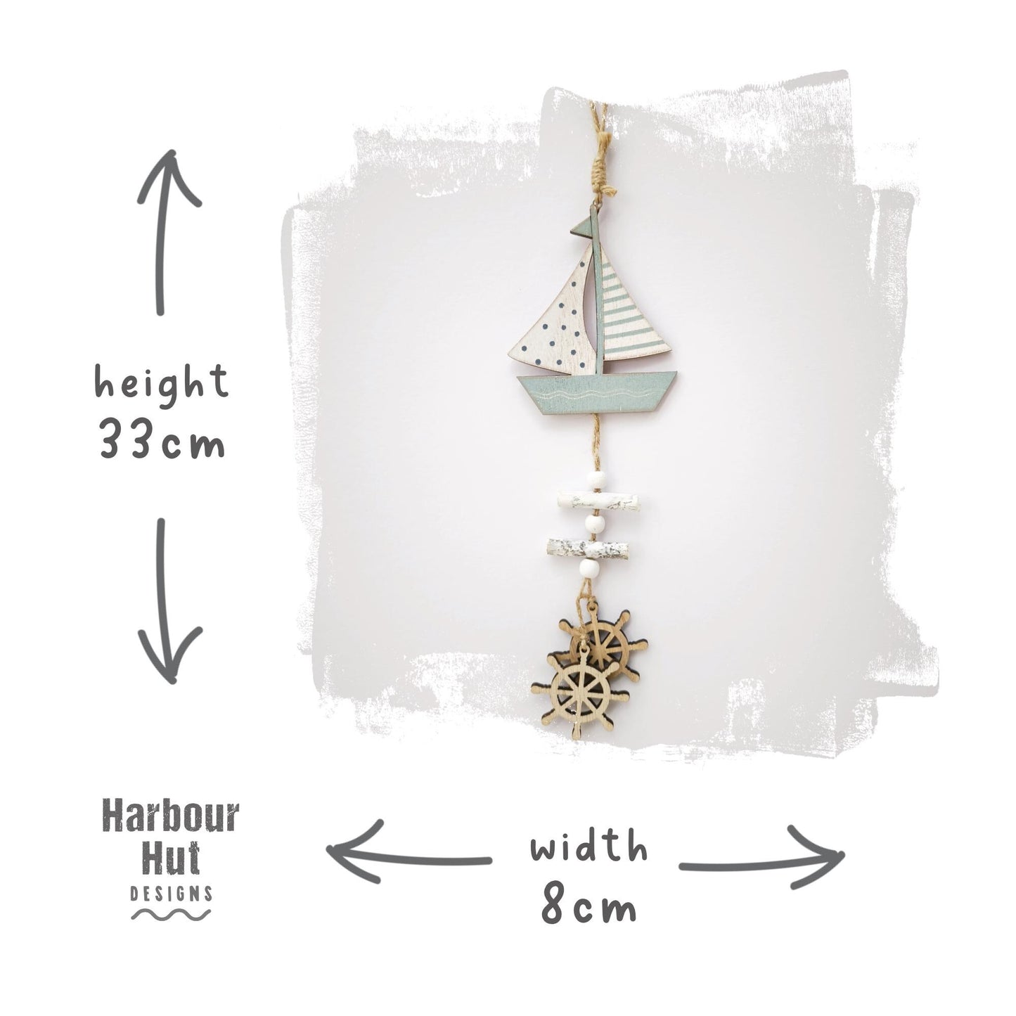 Wooden boat wall art hanging | Seaside | Driftwood | Anchor | Coastal | Sailing | Baby boy nursery | Beach house | Nautical ornament decor