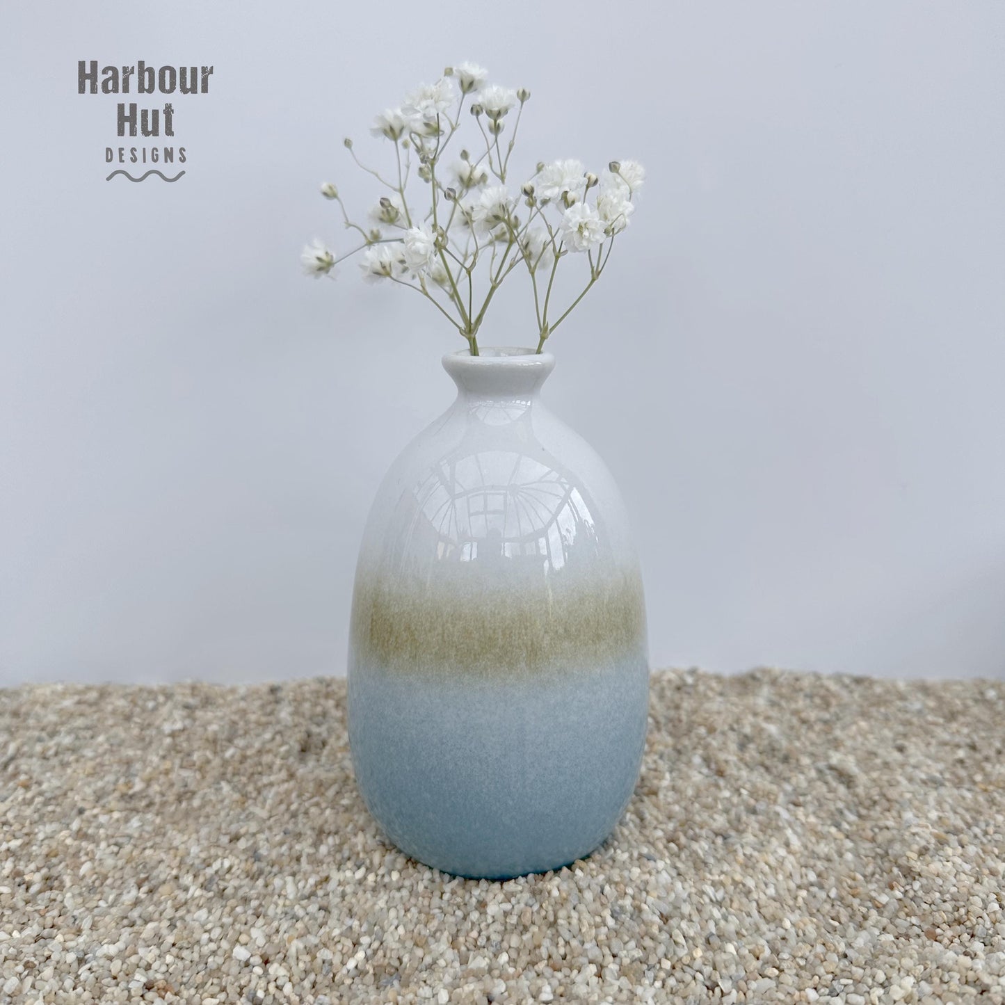 Ombre dip glazed small bud vase | Boho beach wedding table decoration | Surfing | Aqua | Turquoise | Duck egg blue pastel | Coastal flowers