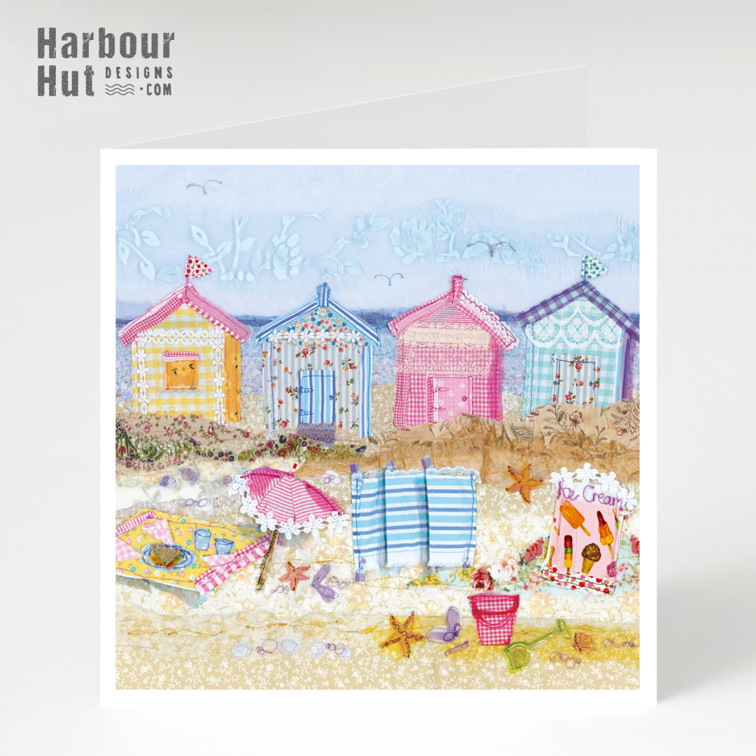 Beach Hut Greetings Card