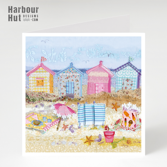Beach Hut Greetings Card