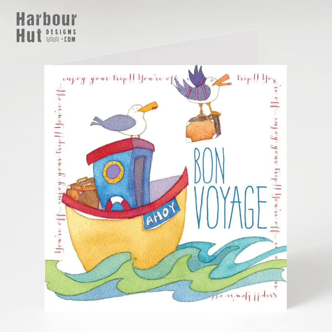 Bon Voyage Seagull Greetings Card
