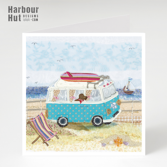 Campervan Dog Greetings Card