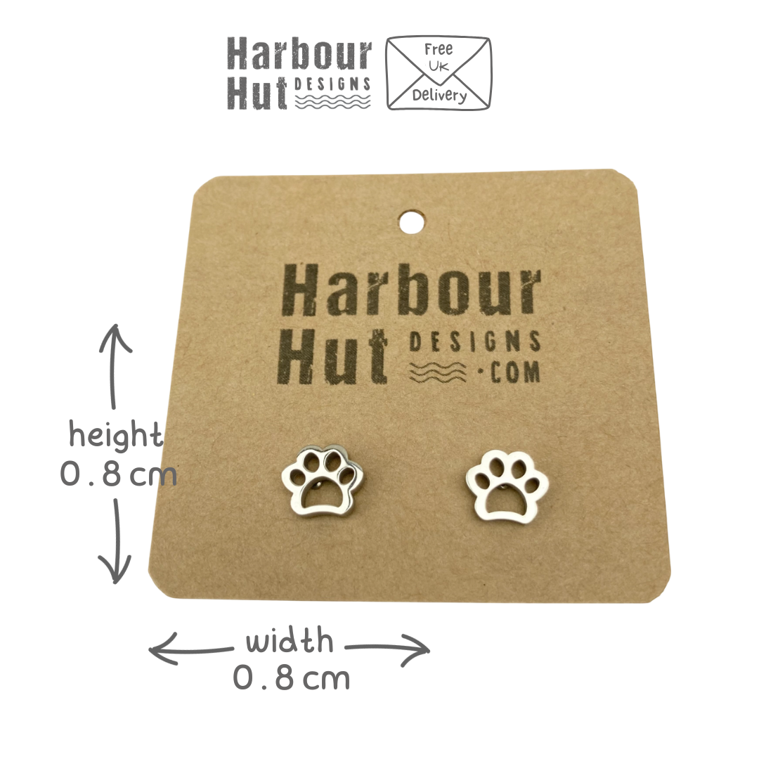 Paw Print Stud Earrings