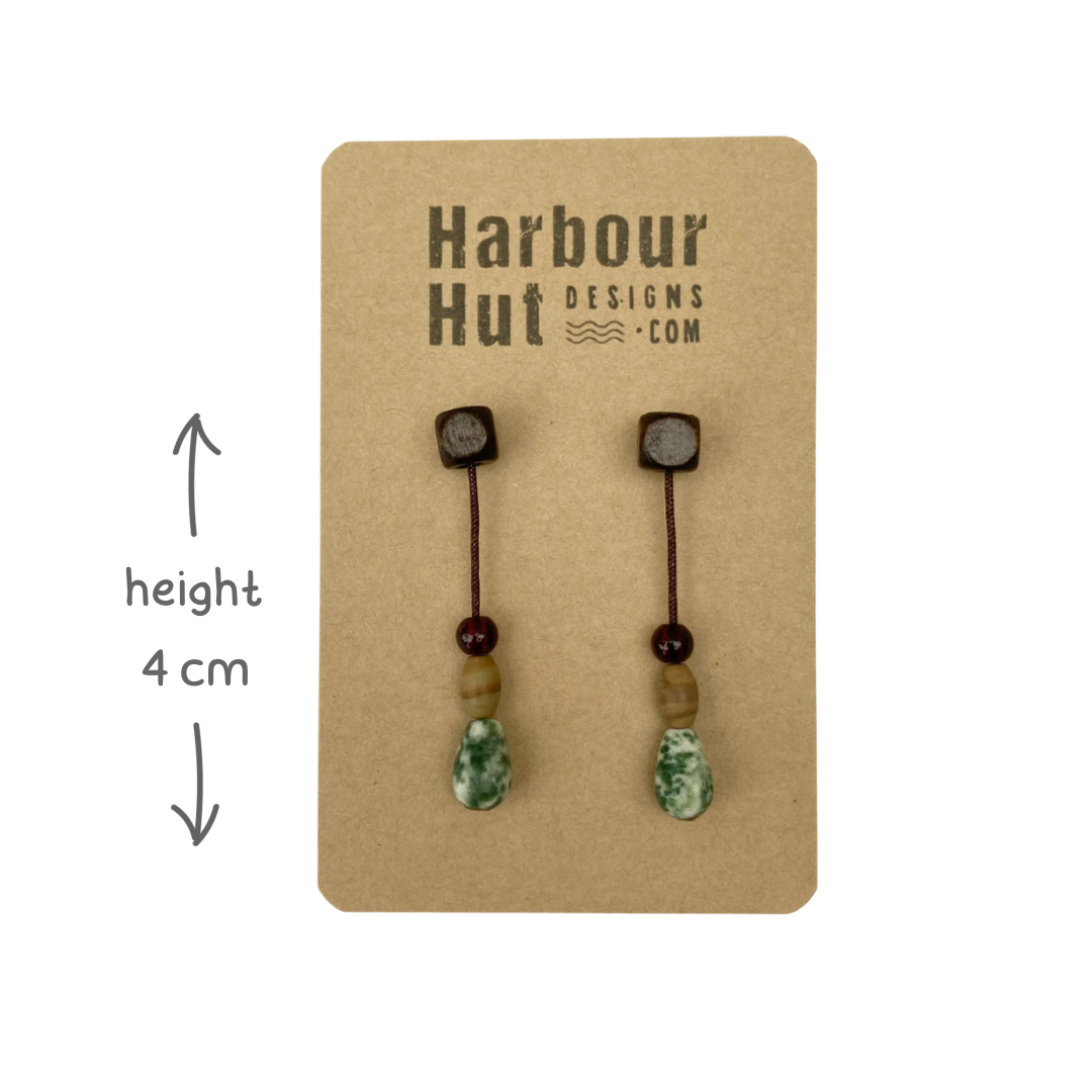 Rustic Bead Dangle Earrings