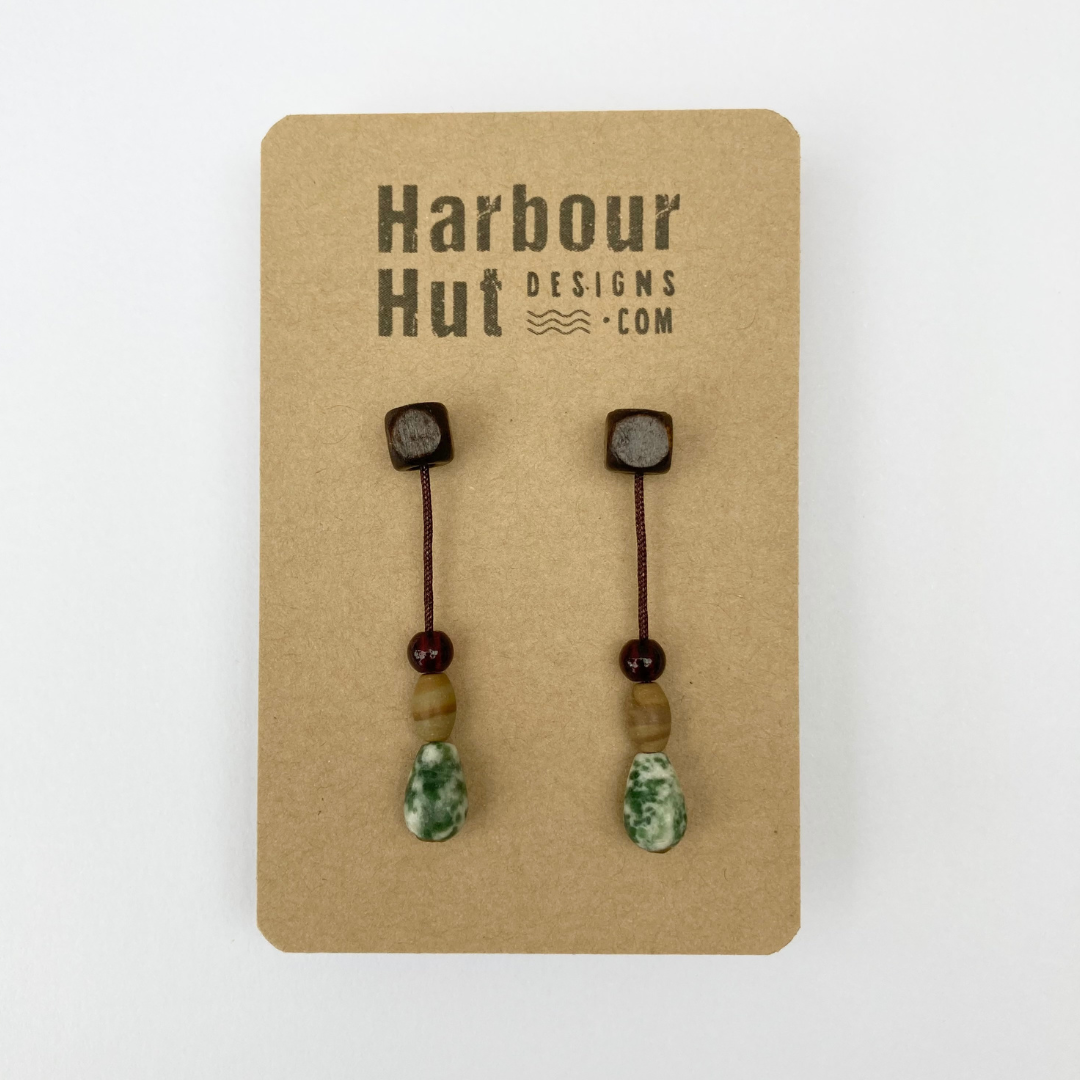 Rustic Bead Dangle Earrings