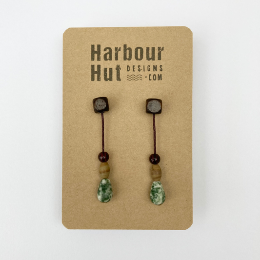 Rustic Bead Dangle Earrings