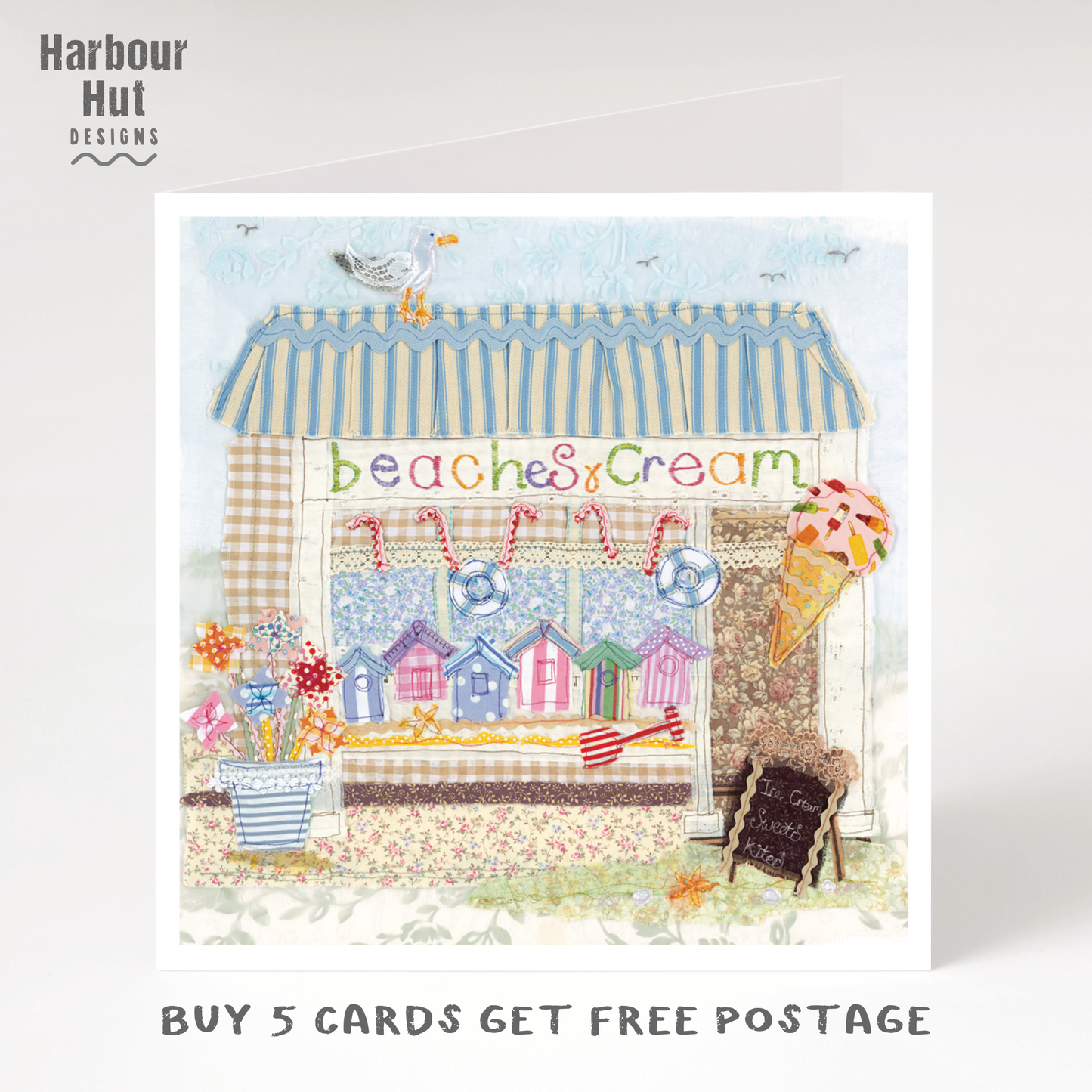 'Beaches and Ice Cream' Greetings Card
