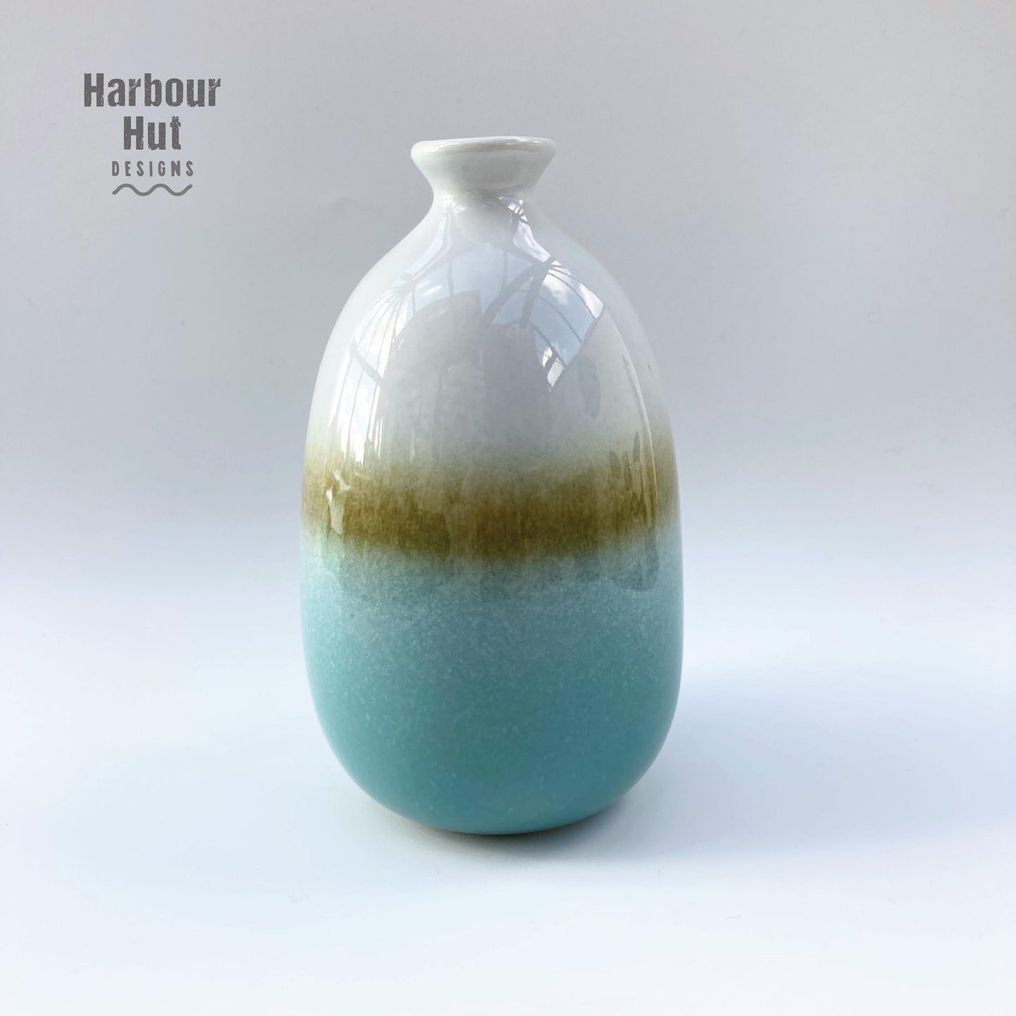 Ombre dip glazed small bud vase | Boho beach wedding table decoration | Surfing | Aqua | Turquoise | Duck egg blue pastel | Coastal flowers