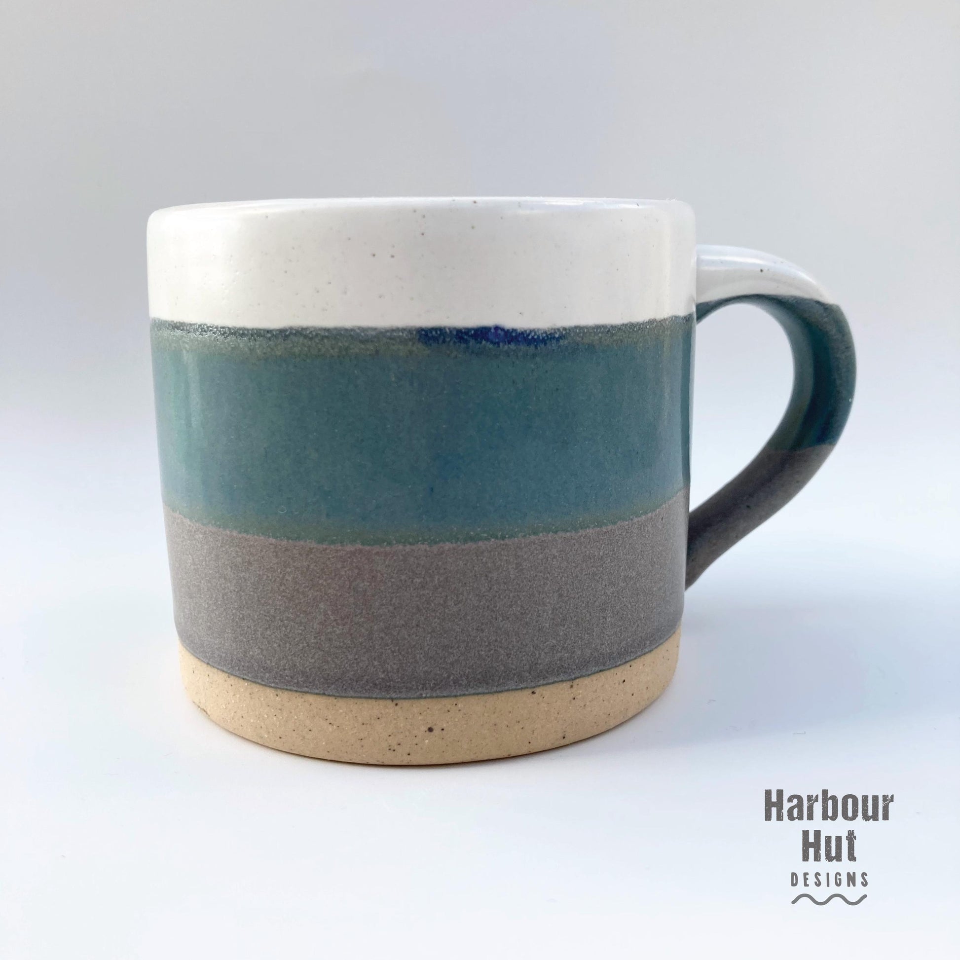 Ombre glazed mug | Surfing | Aqua | Turquoise | Beige | Duck egg blue| Minimalist | Coffee lover | Tea | Coastal stripe