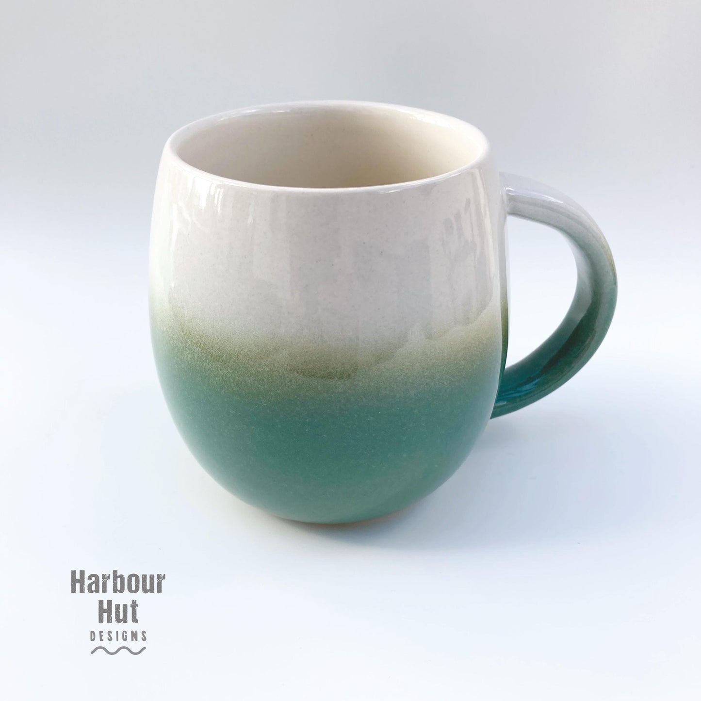 Turquoise coffee mug | Dip Glazed Ombre | Boho beach seaside coastal | Aqua | Turquoise | Teal | Sea green | Duck egg blue | Surfing tea mug