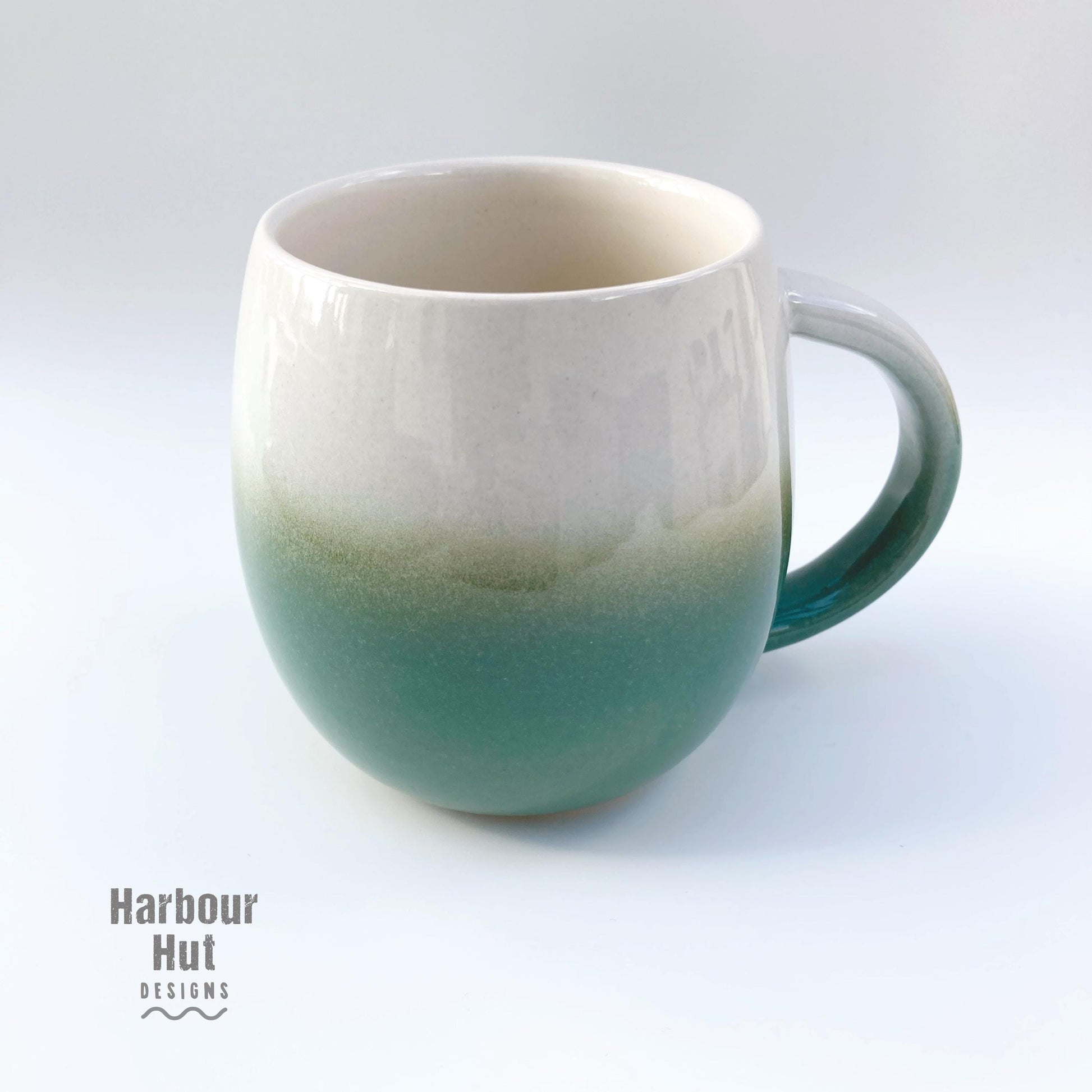Turquoise coffee mug | Dip Glazed Ombre | Boho beach seaside coastal | Aqua | Turquoise | Teal | Sea green | Duck egg blue | Surfing tea mug
