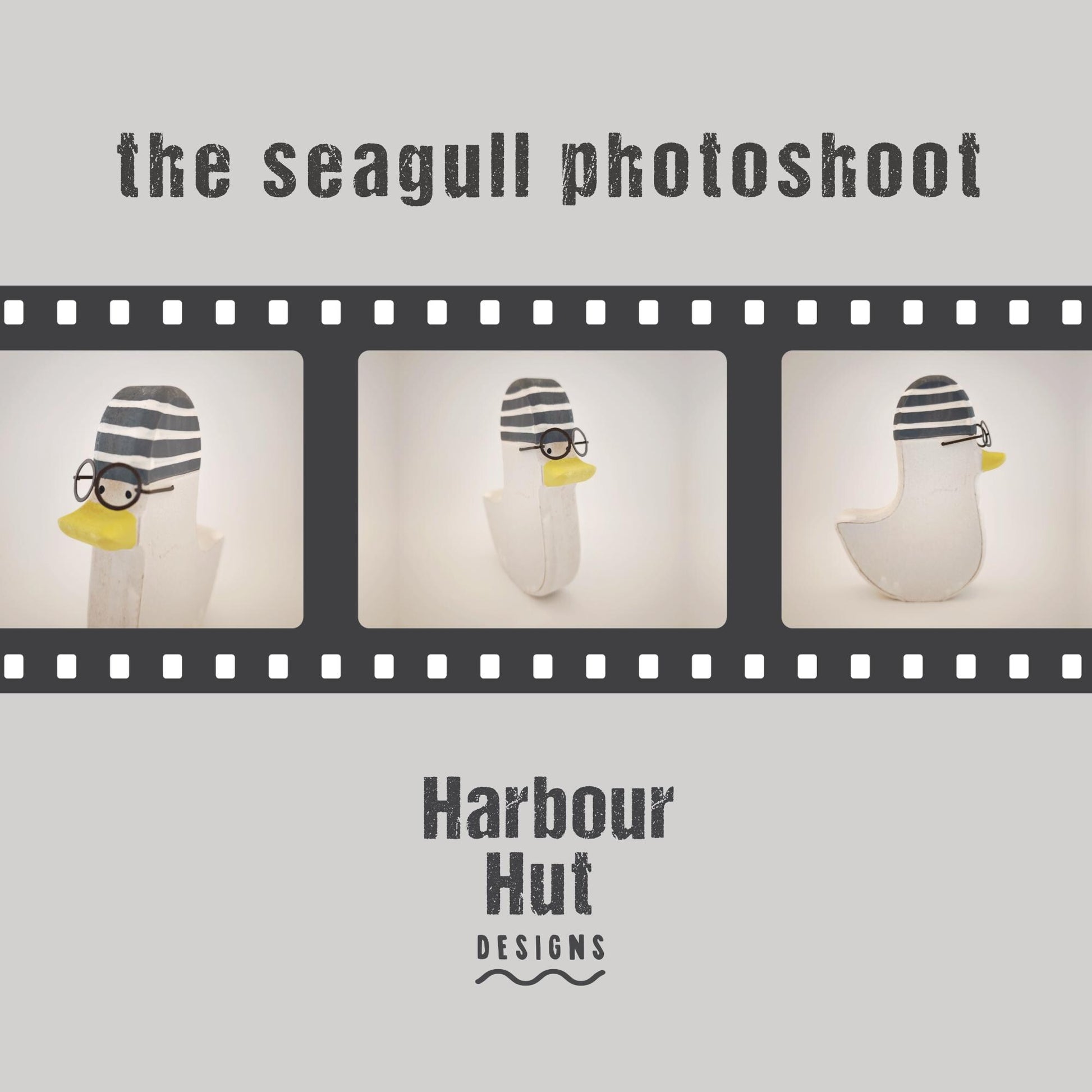 Wooden seagull decoration | Wire glasses | Whitewashed deco | Cute | Cartoon | Whimsical | Minimalist | Beanie hat | Rustic | Coastal decor