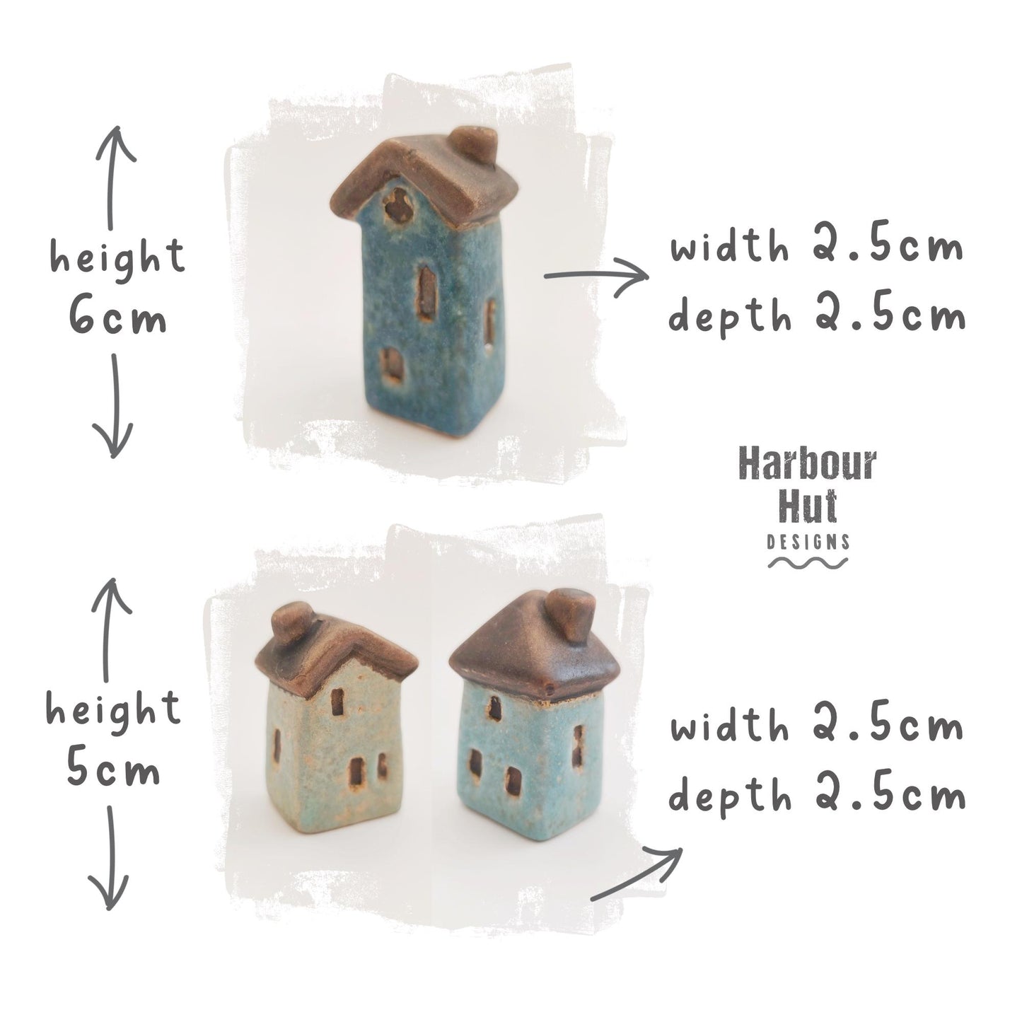 Set of 3 ceramic beach houses | Coastal hut decor | Boho | Rustic ornament decoration | Whimsical | New home present | House warming gift