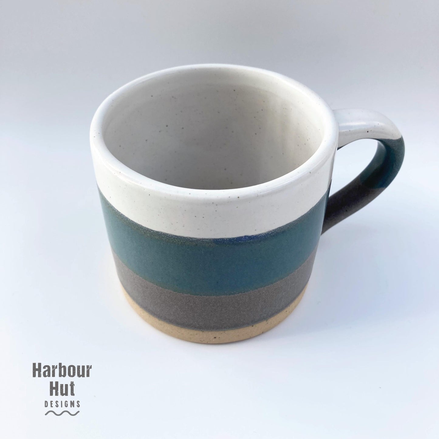 Ombre glazed mug | Surfing | Aqua | Turquoise | Beige | Duck egg blue| Minimalist | Coffee lover | Tea | Coastal stripe