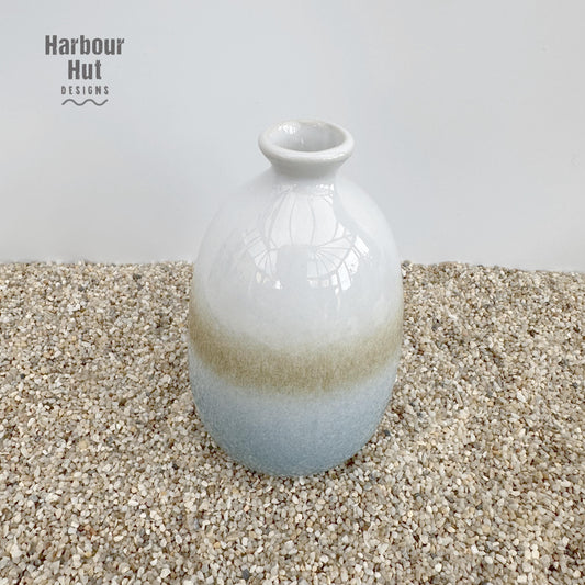 Ombre dip glazed small bud vase | Boho beach wedding table decoration | Surfing | Aqua | Turquoise | Duck egg blue pastel | Coastal flowers