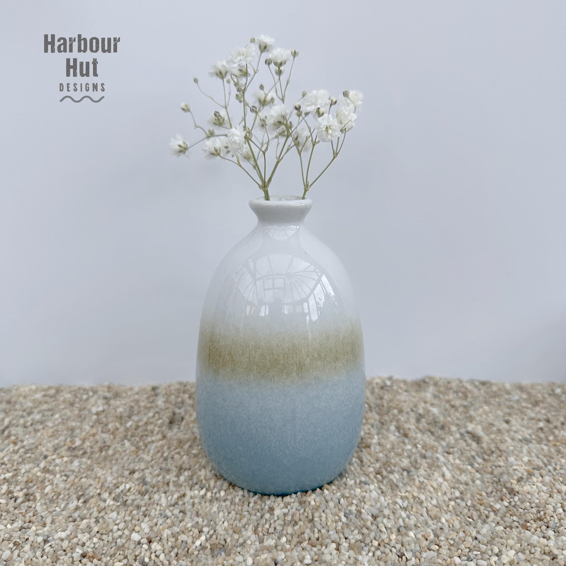 Ombre dip glazed small bud vase | Boho beach wedding table decoration | Surfing | Aqua | Turquoise | Duck egg blue pastel | Coastal flowers