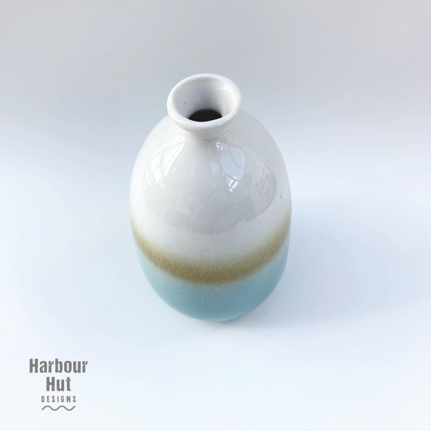 Ombre dip glazed small bud vase | Boho beach wedding table decoration | Surfing | Aqua | Turquoise | Duck egg blue pastel | Coastal flowers