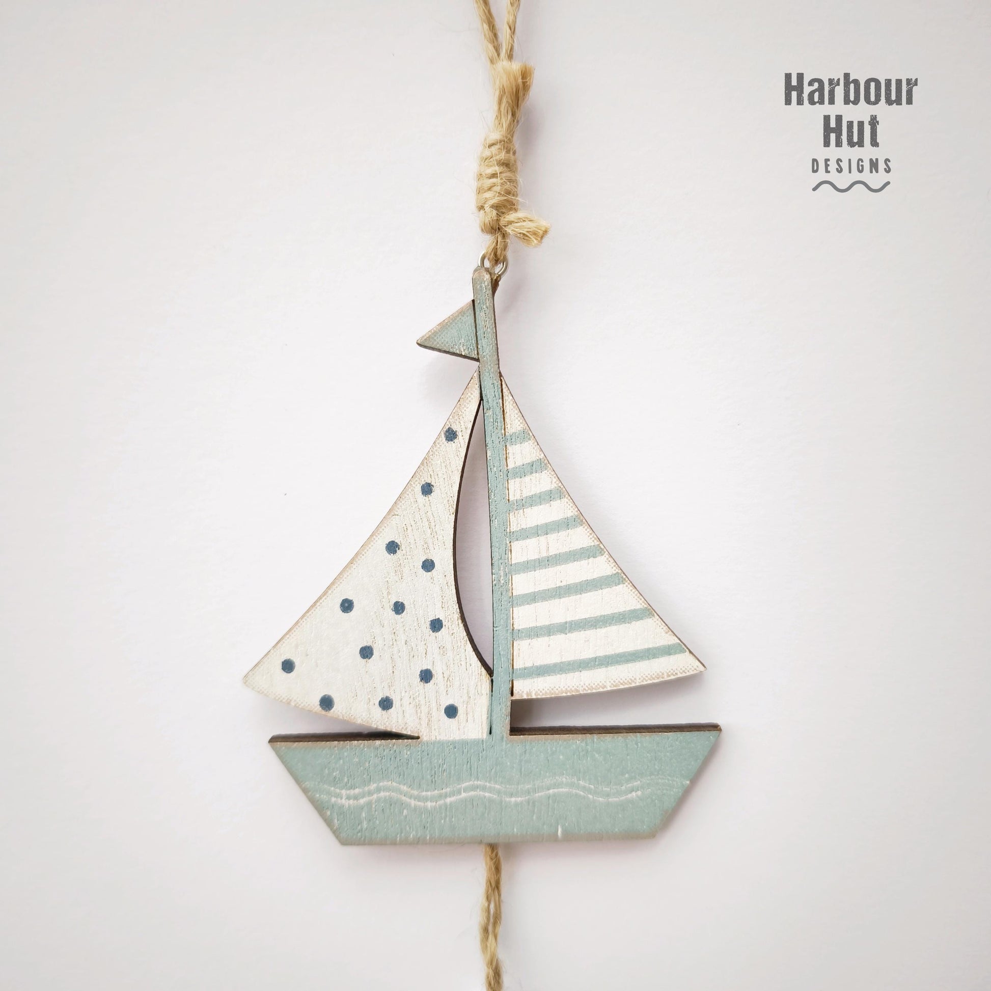 Wooden boat wall art hanging | Seaside | Driftwood | Anchor | Coastal | Sailing | Baby boy nursery | Beach house | Nautical ornament decor