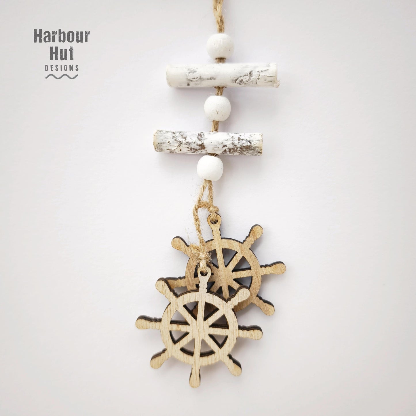 Wooden boat wall art hanging | Seaside | Driftwood | Anchor | Coastal | Sailing | Baby boy nursery | Beach house | Nautical ornament decor