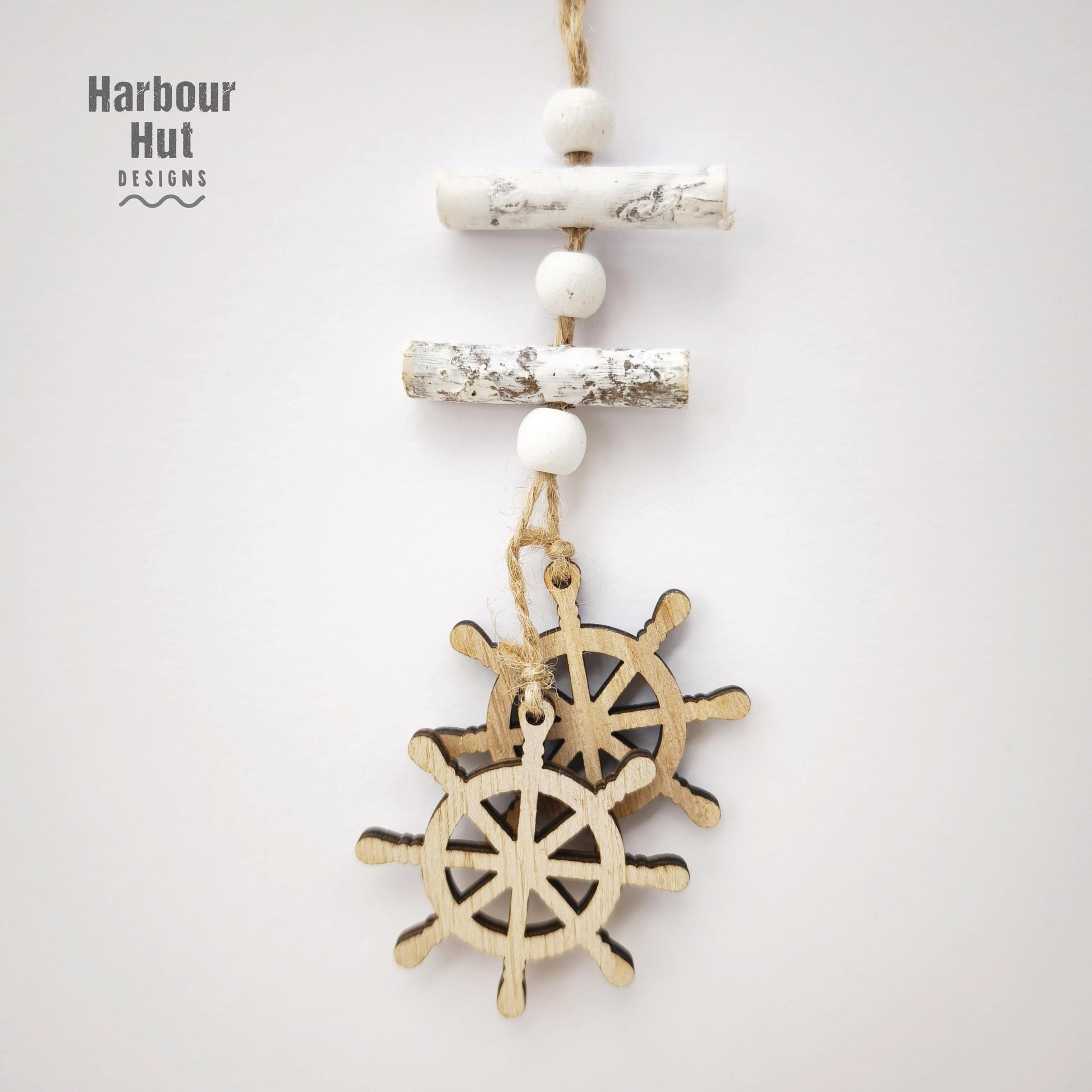 Wooden boat wall art hanging | Seaside | Driftwood | Anchor | Coastal | Sailing | Baby boy nursery | Beach house | Nautical ornament decor