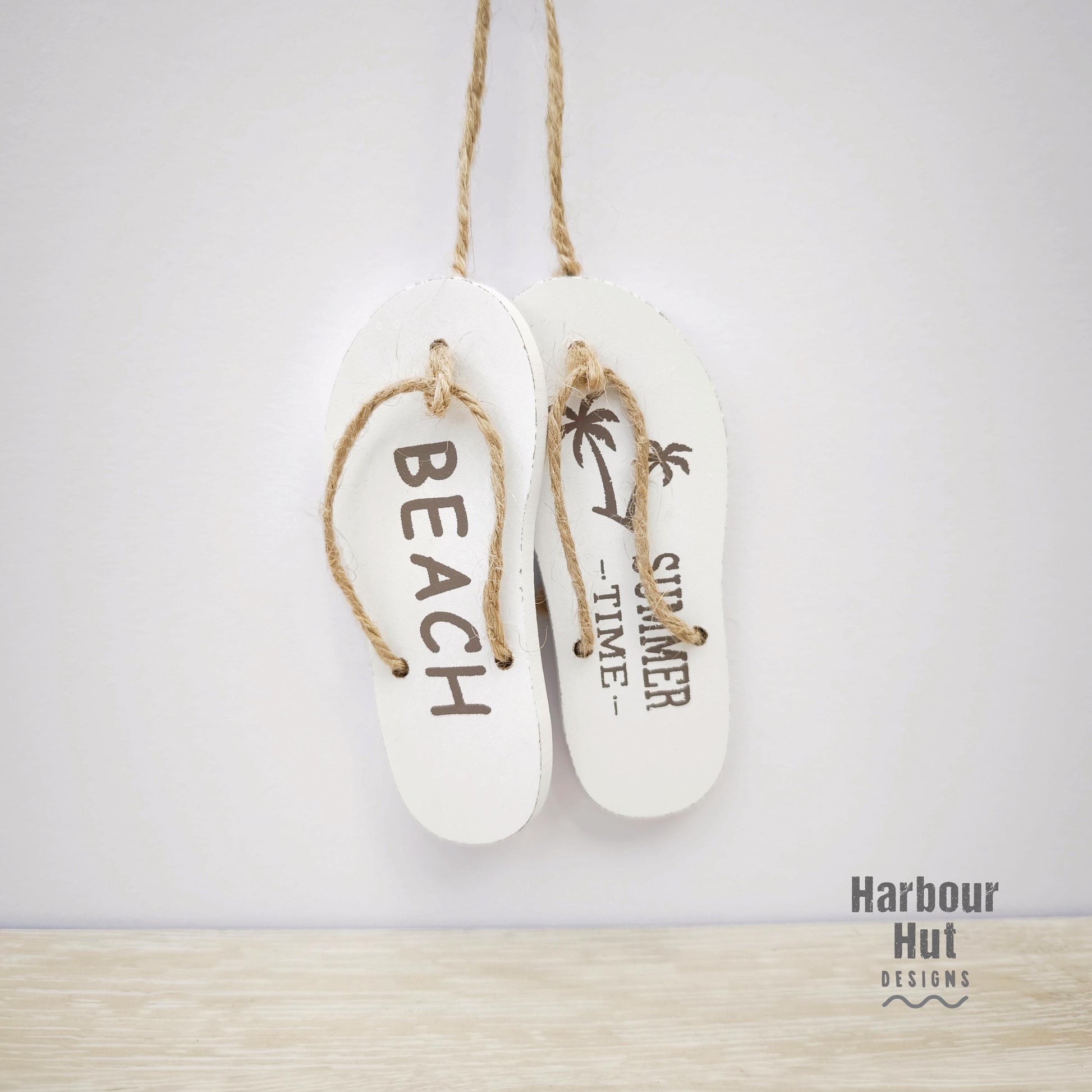 Wooden flip flops | Wall art hanging | Seaside holiday memory keepsake | Coastal surfing | Beach wedding favour present | Surf lover gift