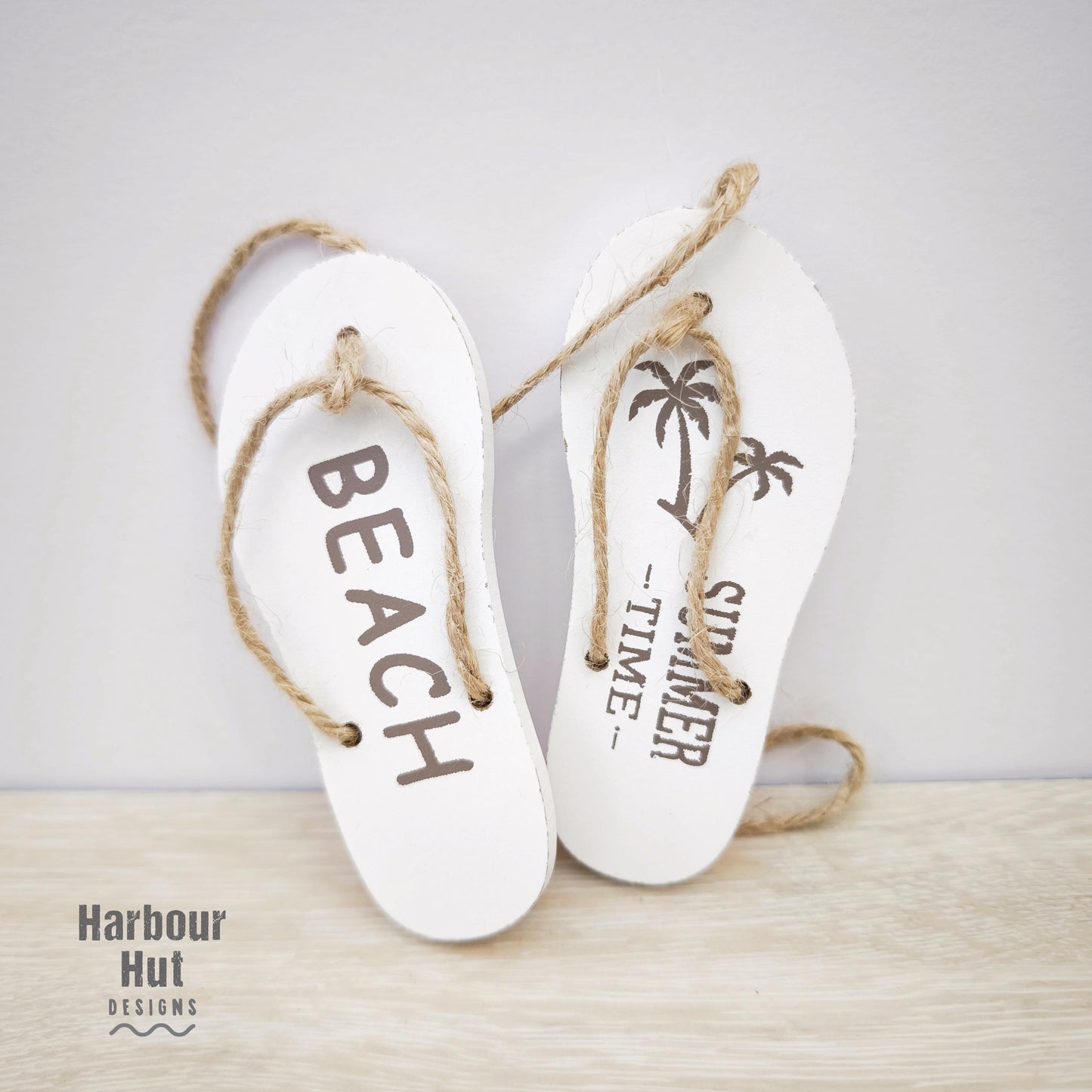 Wooden flip flops | Wall art hanging | Seaside holiday memory keepsake | Coastal surfing | Beach wedding favour present | Surf lover gift