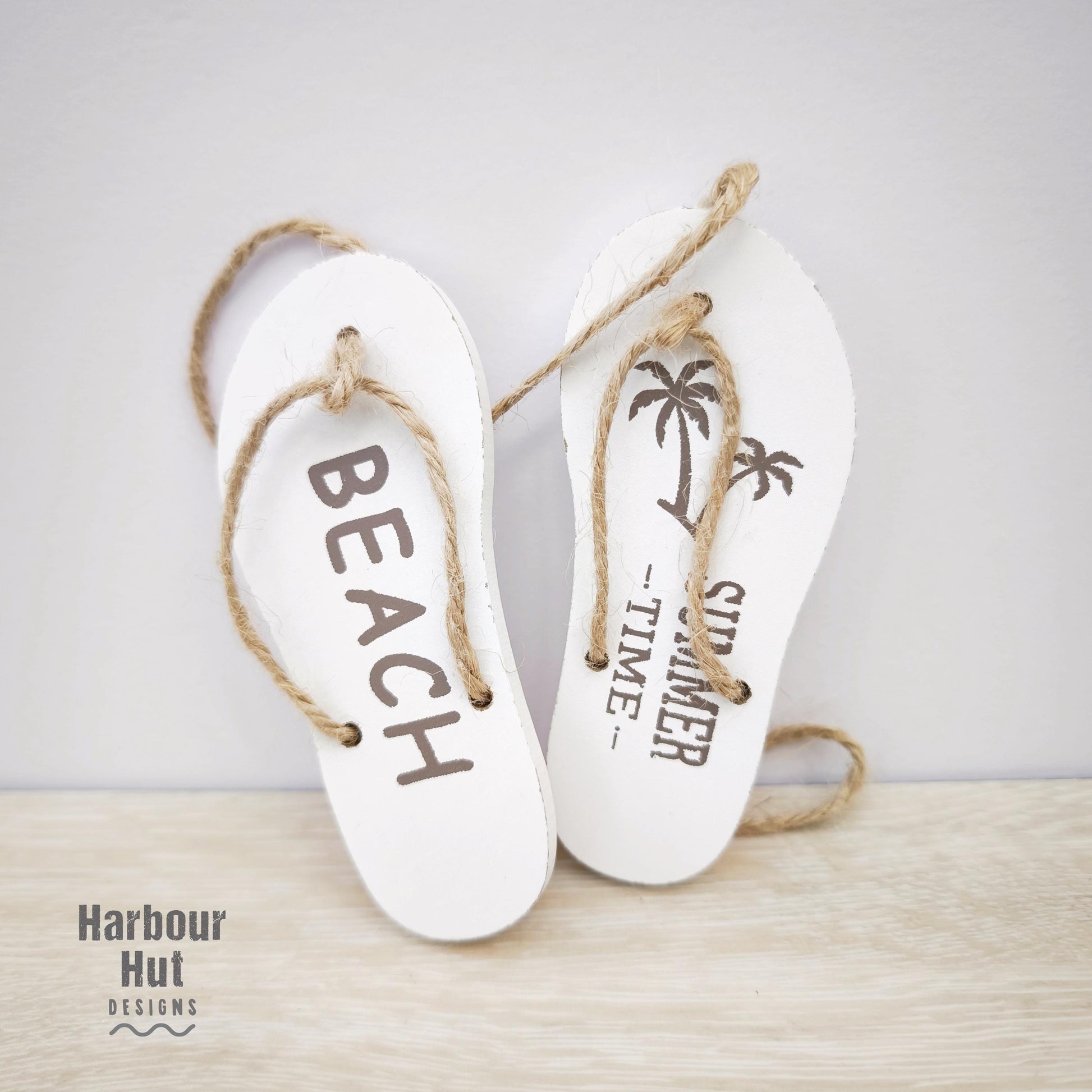 Wooden flip flops | Wall art hanging | Seaside holiday memory keepsake | Coastal surfing | Beach wedding favour present | Surf lover gift