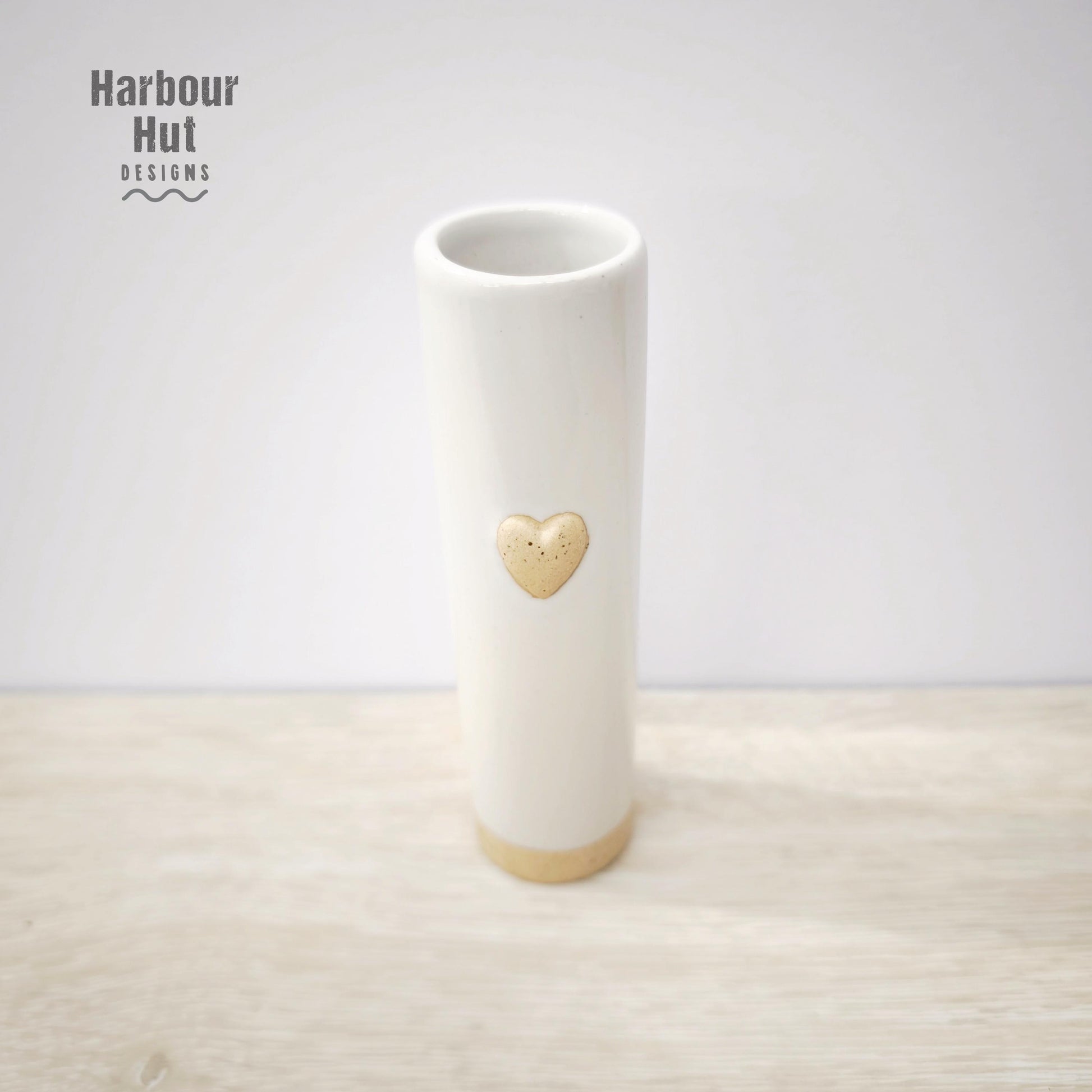 Glazed small bud vase | Boho beach wedding table decoration | Surfing | Sand | Shabby | Valentine love heart | Beige | Coastal