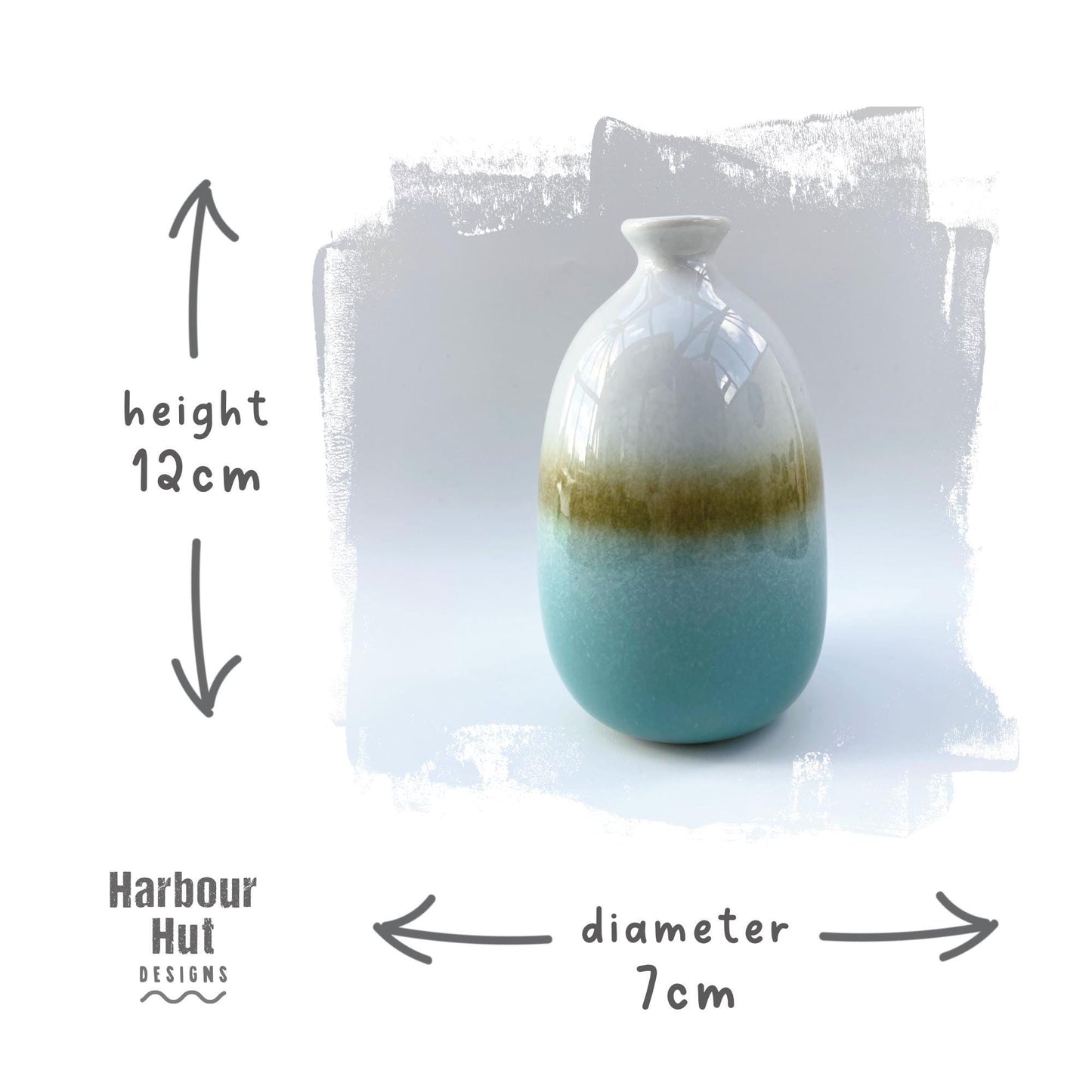 Ombre dip glazed small bud vase | Boho beach wedding table decoration | Surfing | Aqua | Turquoise | Duck egg blue pastel | Coastal flowers